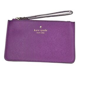 Kate Spade New York Women's Large Purple Zippered Top Wristlet